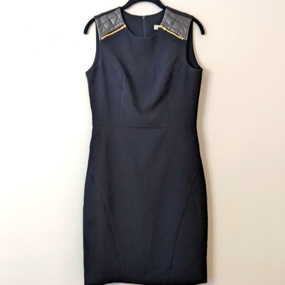 Sandro Black Sleeveless Dress with Gold Accents